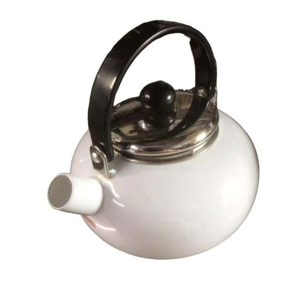 Creative Home Horizon 2.5 Quart White Porcelain Enamel Tea Kettle